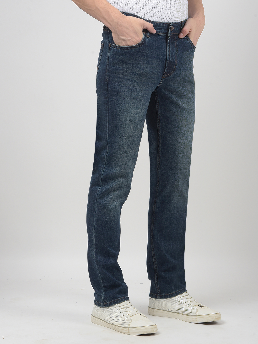 Numero Uno Men Solid Dark Blue Jeans